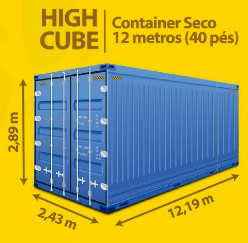 High Cube Container Seco 12 metros